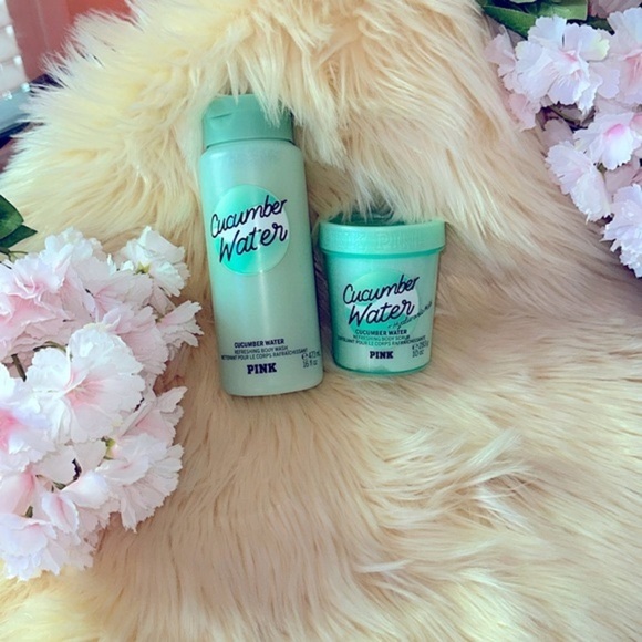 Pink Victoria’s Secret Cucumber Water Body Scrub And Lotion - Picture 1 of 6